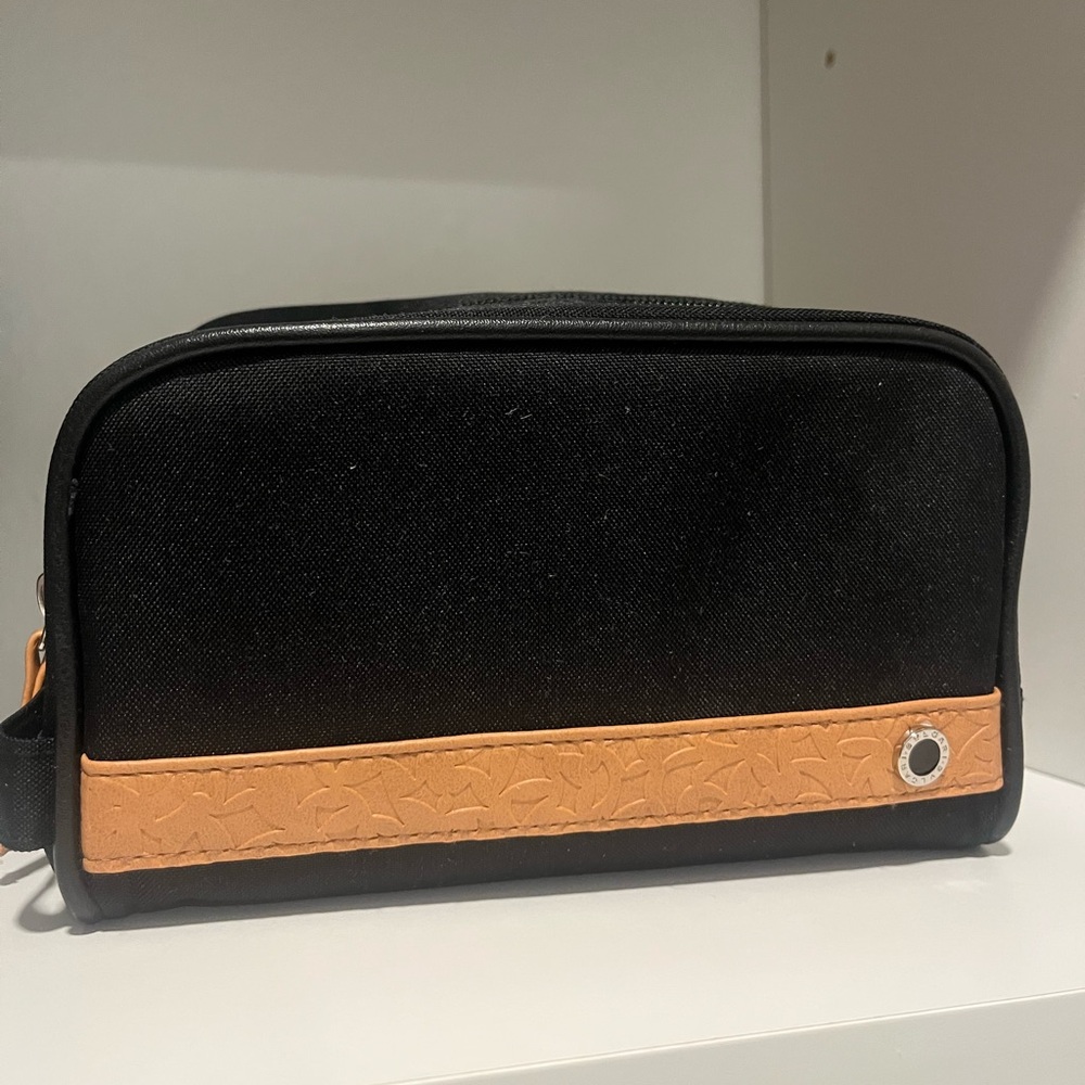 Bulgari Black and Tan Toiletry Bag